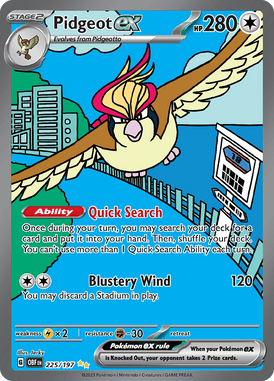 Obsidian Flames - 225/197 - Pidgeot ex - Pokemon kaarten Kopen - LuiopZondag TCG Store Assen