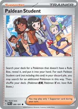 Paldean Fates - 086/091 - Paldean Student - Losse Pokemon kaarten Kopen - LuiopZondag TCG Store Assen