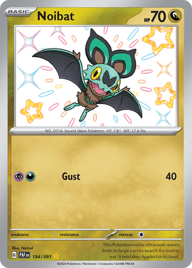 Paldean Fates - 194/091 - Noibat - Shiny Pokemon kaarten Kopen - LuiopZondag TCG Store Assen