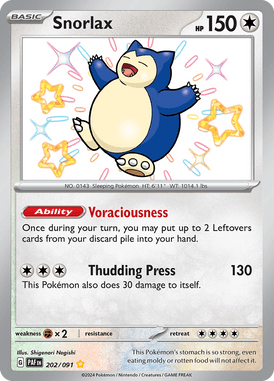 Paldean Fates - 202/091 - Snorlax - Shiny Pokemon kaarten Kopen - LuiopZondag TCG Store Assen