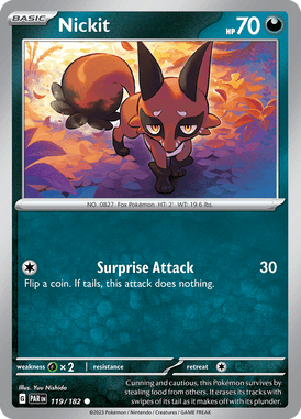 Paradox Rift - 119/182 - Nickit - Pokemon kaarten Kopen - LuiopZondag TCG Store Assen