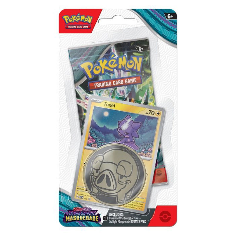 Nieuwe Pokémon TCG-uitbreiding Twilight Masquerade Checklane Blister met Toxel promo