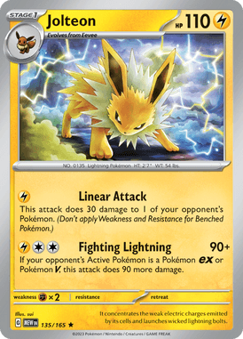 151 - 135/165 - Jolteon - Pokemon kaarten Kopen - LuiopZondag TCG Store Assen