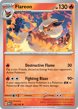 151 - 136/165 - Flareon - Pokemon kaarten Kopen - LuiopZondag TCG Store Assen