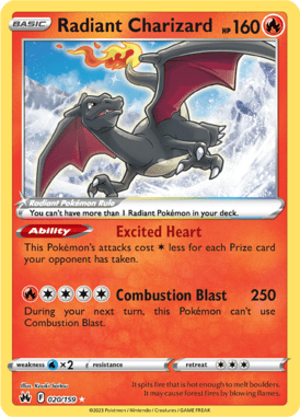 Crown Zenith - 020/159 - Radiant Charizard - Radiant Holo - Pokemon kaarten Kopen - LuiopZondag TCG Store Assen