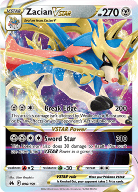 Crown Zenith - 096/159 - Zacian VSTAR - Pokemon kaarten Kopen - LuiopZondag TCG Store Assen