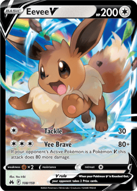 Crown Zenith - 108/159 - Eevee V - Pokemon kaarten Kopen - LuiopZondag TCG Store Assen