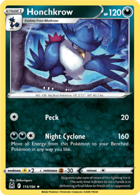 Lost Origin - 115/196 - Honchkrow - LuiopZondag.nl