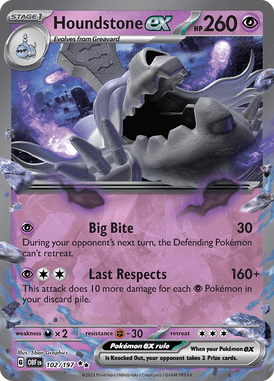 Obsidian Flames - 102/197 - Houndstone ex - Pokemon kaarten Kopen - LuiopZondag TCG Store Assen