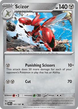 Obsidian Flames - 141/197 - Scizor - Pokemon kaarten Kopen - LuiopZondag TCG Store Assen