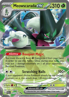Paldea Evolved - 015/193 - Meowscarada ex - Pokemon kaarten Kopen - LuiopZondag TCG Store Assen
