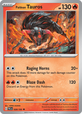 Paldea Evolved - 028/193 - Paldean Tauros - Pokemon kaarten Kopen - LuiopZondag TCG Store Assen