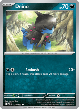 Paldea Evolved - 138/193 - Deino - Pokemon kaarten Kopen - LuiopZondag TCG Store Assen