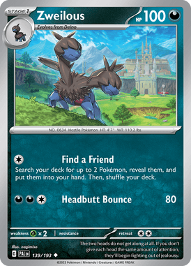 Paldea Evolved - 139/193 - Zweilous - Pokemon kaarten Kopen - LuiopZondag TCG Store Assen