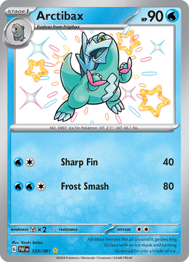 Paldean Fates - 129/091 - Arctibax - Shiny Pokemon kaarten Kopen - LuiopZondag TCG Store Assen