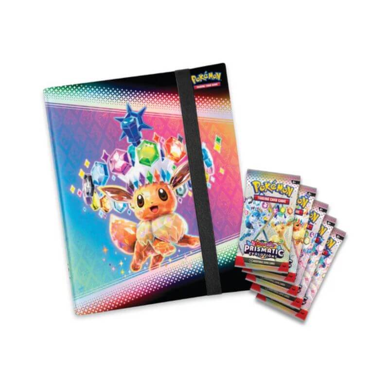  Pokémon Prismatic Evolutions Binder Collection inhoud - Luiopzondag.nl