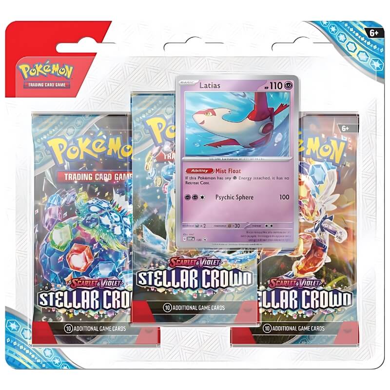 Pokemon Stellar Crown 3-Pack Blister Latias - Luiopzondag.nl
