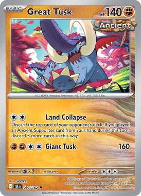 Temporal Forces - 097/162 - Great Tusk - Losse Pokemon kaarten Kopen - LuiopZondag TCG Store Assen
