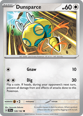 Temporal Forces - 128/162 - Dunsparce - Losse Pokemon kaarten Kopen - LuiopZondag TCG Store Assen