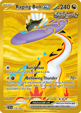 Temporal Forces - 218/162 - Raging Bolt ex (Gold) - Losse Pokemon kaarten Kopen - LuiopZondag TCG Store Assen
