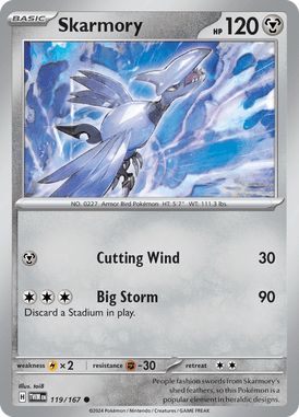 Twilight Masquerade - 119/167 - Skarmory - Losse Pokemon Kopen - LuiopZondag TCG Store Assen
