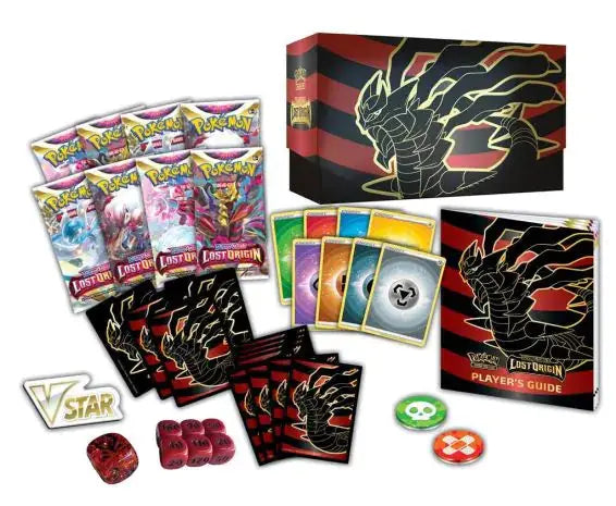 inhoud van een Lost Origin Elite Trainer Box